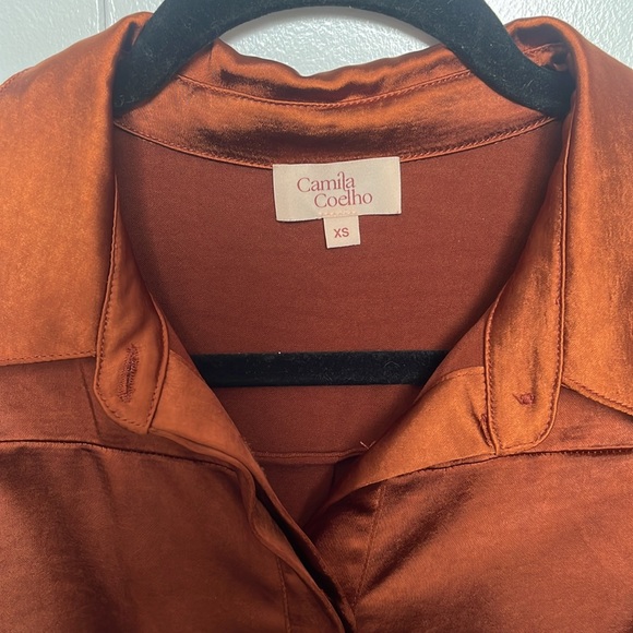 Camila Coelho Revolve Long Sleeve Satin Priscilla Mini Dress - Picture 3 of 7